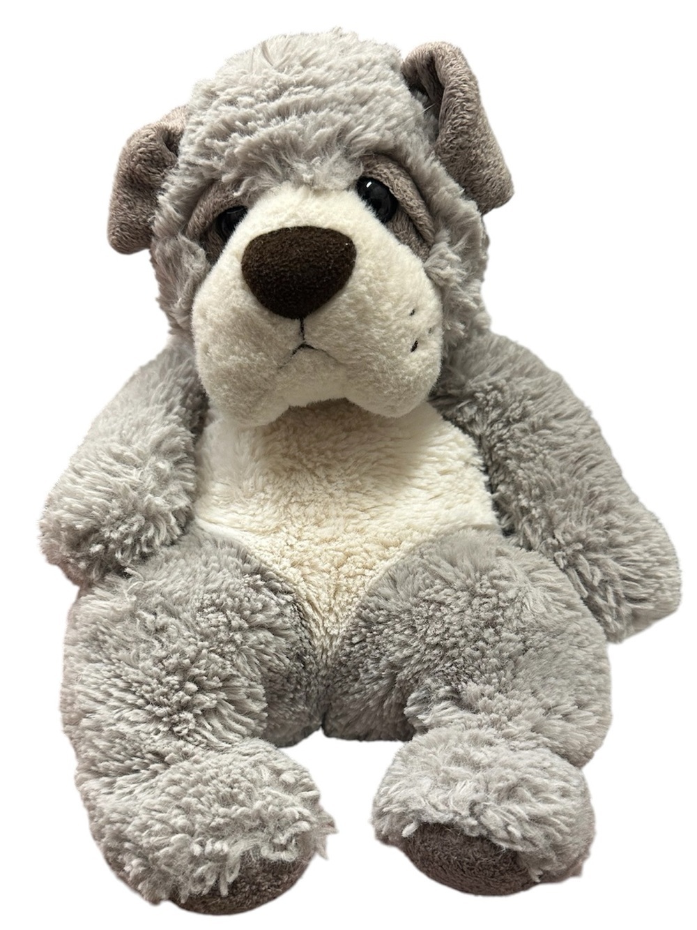Aurora Sluuumpy Da Dog - Grey White Bulldog Puppy Plush Floppy Stuffed Animal